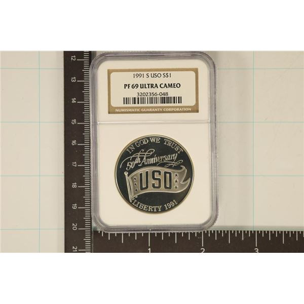 1991-S US SILVER DOLLAR USO NGC PF69 ULTRA CAMEO