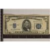 Image 1 : 1934-D US $5 SILVER CERTIFICATE BLUE SEAL