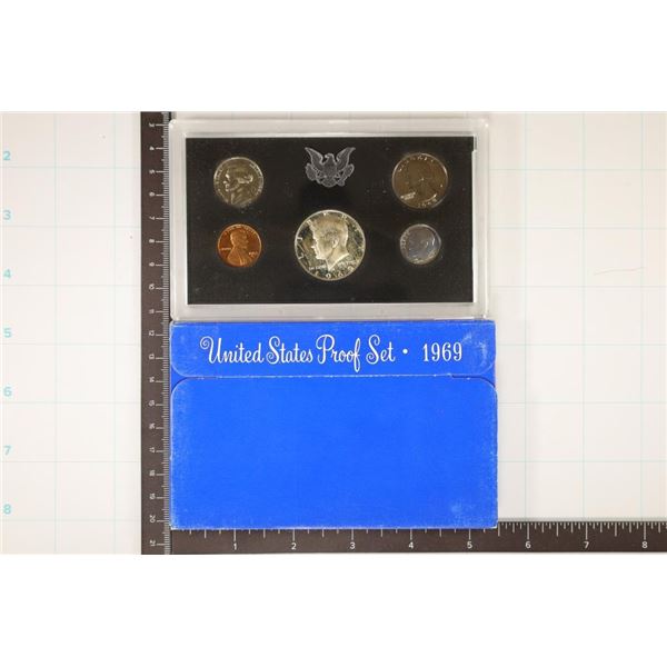 1969 US PROOF SET WITH BOX, 40% SILVER JFK HALF