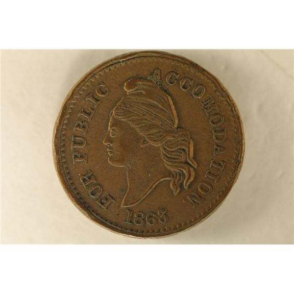 1863 KNICKERBOCKER CURRENCY FOR PUBLIC