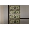 Image 1 : UNCUT SHEET OF 4-2003 US $2 FRN'S GREEN SEALS