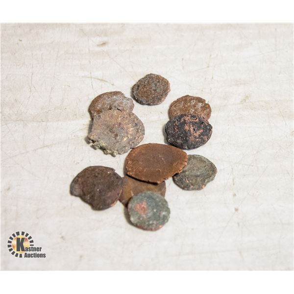 LOT OF 10 ANCIENT ROMAN COINS 300-400CE