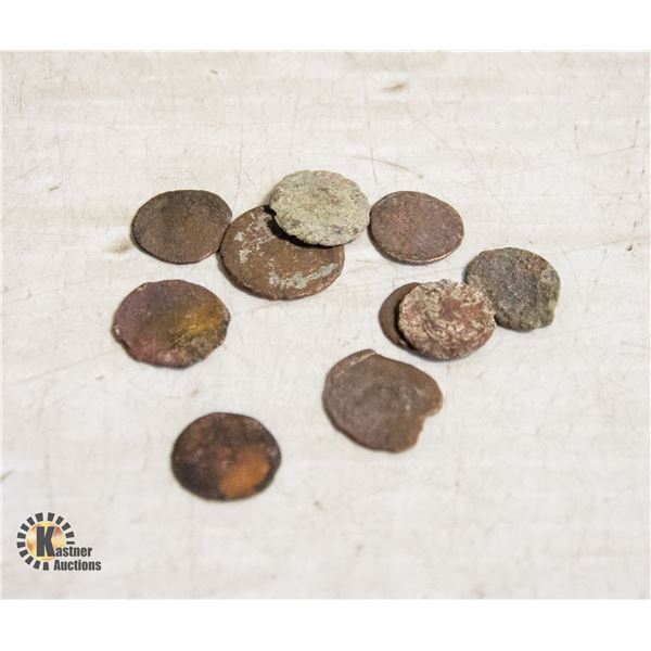 LOT OF 10 ANCIENT ROMAN COINS 300-400CE