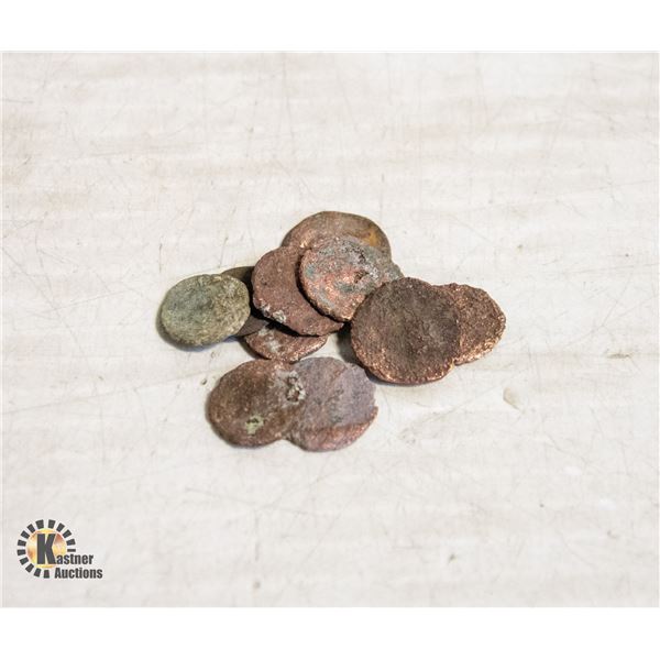 LOT OF 10 ANCIENT ROMAN COINS 300-400CE