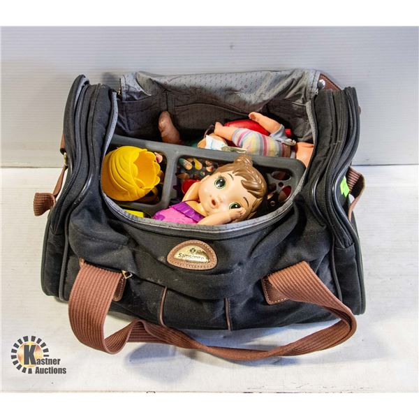 SAMSONITE DUFFLE BAG WITH KIDS DOLLS