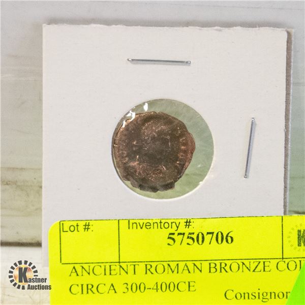 ANCIENT ROMAN BRONZE COIN CIRCA 300-400CE