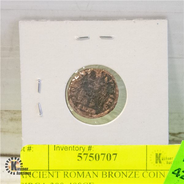 ANCIENT ROMAN BRONZE COIN CIRCA 300-400CE