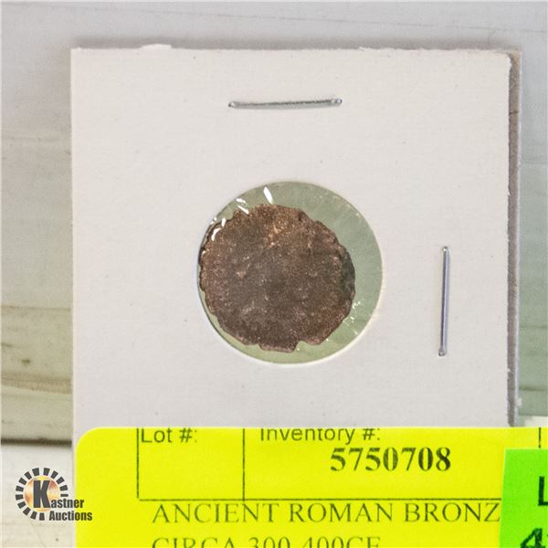 ANCIENT ROMAN BRONZE COIN CIRCA 300-400CE