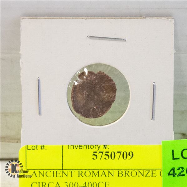 ANCIENT ROMAN BRONZE COIN CIRCA 300-400CE