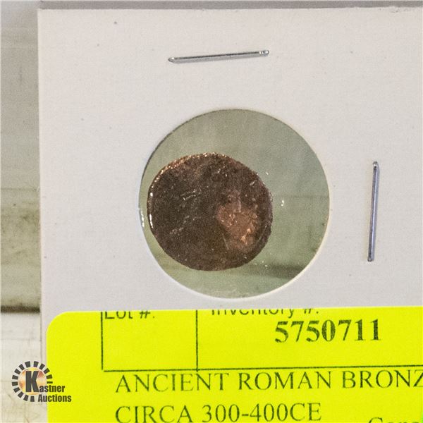 ANCIENT ROMAN BRONZE COIN CIRCA 300-400CE