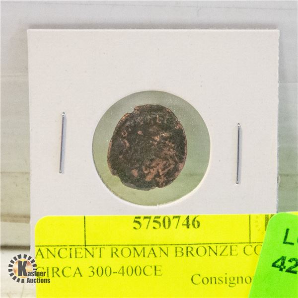 ANCIENT ROMAN BRONZE COIN CIRCA 300-400CE