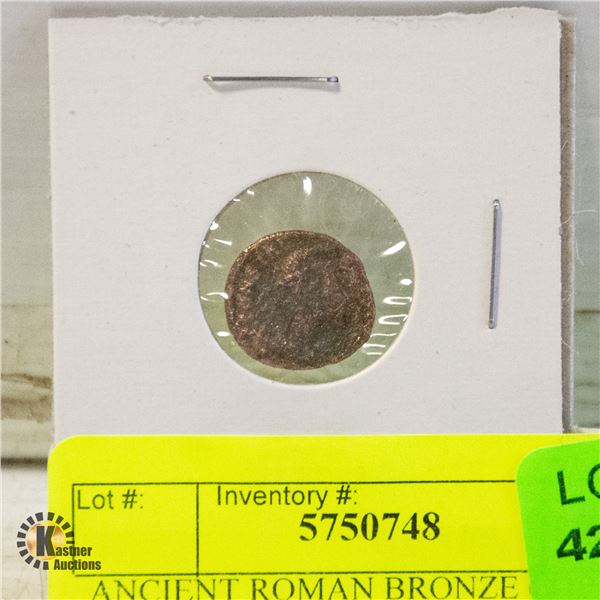 ANCIENT ROMAN BRONZE COIN CIRCA 300-400CE