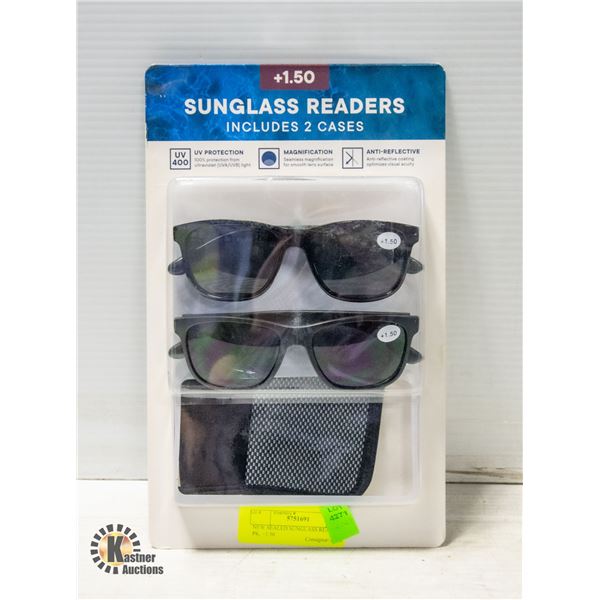 NEW SEALED SUNGLASS READERS 2 PK, +1.50