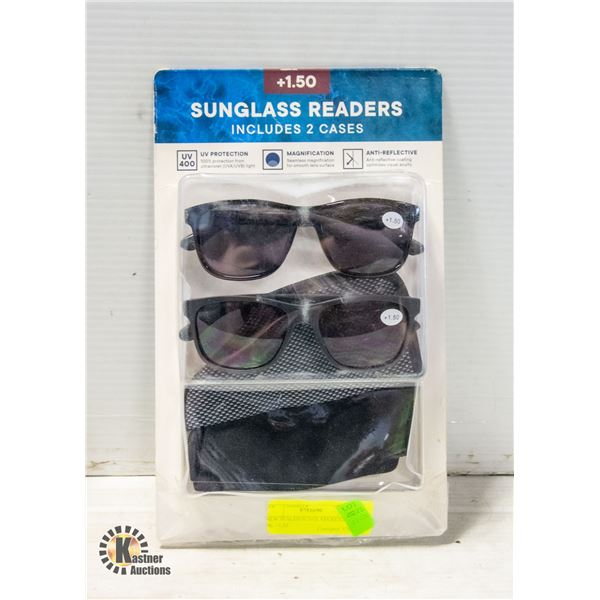 NEW SEALED SUNGLASS READERS 2 PK, +1.50