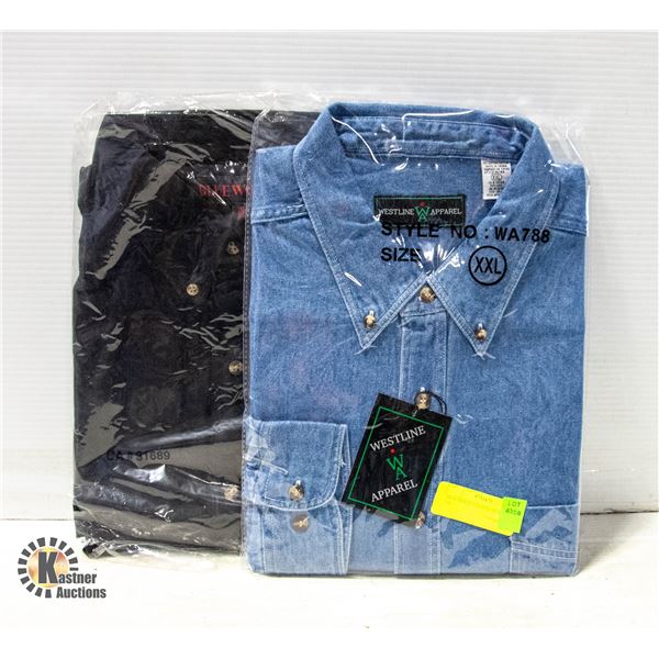 NEW SHIRTS 1DENIM/1BLACK SIZE 2XL