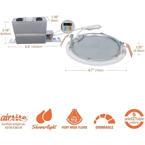 NEW COOPER HALO CANLESS RECESSED DOWNLIGHT 6 INCH