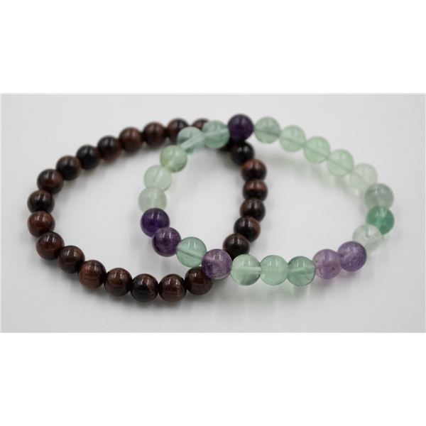 #196- NATURAL FLOURITE &  RED TIGER EYE GEMSTONE