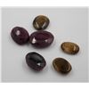 #134-RED RUBY/TIGER EYE GEMSTONE 74.70 CT