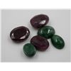 #130-GREEN EMERALD/RED RUBY GEMSTONE 79.75 CT