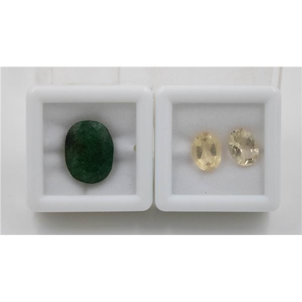 #227- UNHEATED  CITRINE 3.45CT & EMERALD 7.75CT