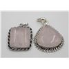 Image 1 : #177-NATURAL ROSE QUARTZ PENDANT 2 PCS