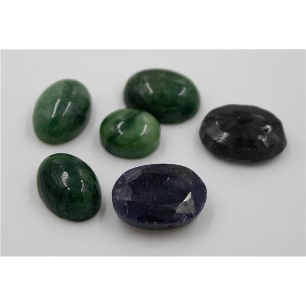 #118-BLUE SAPPHIRE/GREEN EMERALD GEMSTONE 70.70 CT