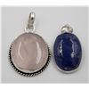 Image 1 : #175-NATURAL LAPIZ LAZULI / ROSE QUARTZ PENDANT