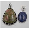 Image 1 : #180-NATURAL LAPIZ LAZULI /UNAKITE PENDANT
