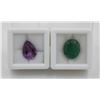 #230- AMETHYST 4.65 CT & GREEN  EMERALD 7.70CT