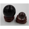 #-13-NATURLAL BLACK OBSIDIAN & CLEAR QZ ASPHERE BA