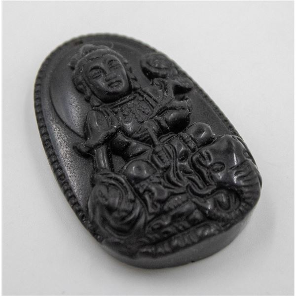 #05-NATURAL BLACK OBSIDIAN BUDDHA PENDANT