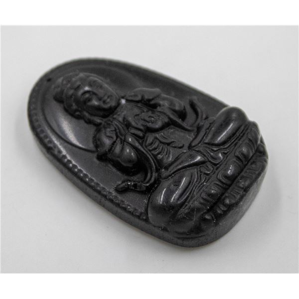 #01-NATURAL BLACK OBSIDIAN BUDDHA PENDANT