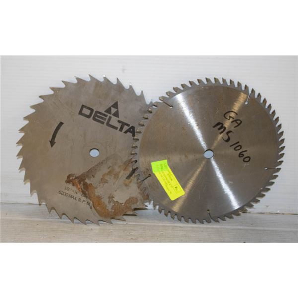 DELTA 10  SAW BLADE & 10  CARBIDE TIP, 2 BLADES