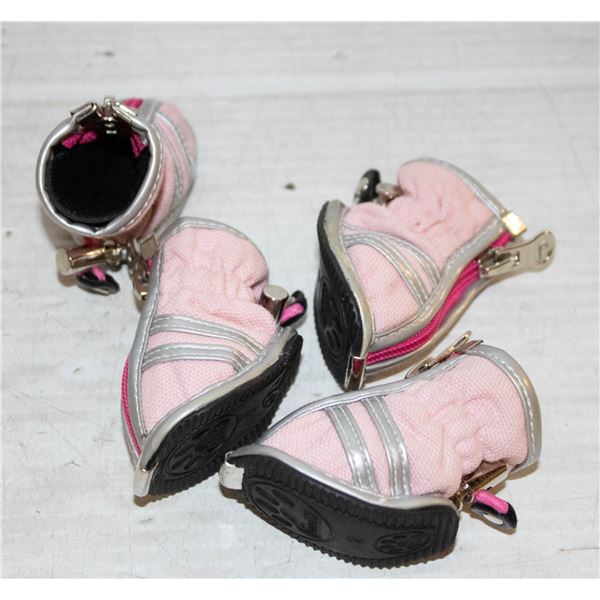 SET OF 4 GOOBY SMALL DOG PINK BOOTS WITH