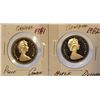 Image 2 : 10)  2 PROOF CANADIAN 1/2 DOLLAR COINS, 1981 & 198