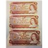 Image 1 : 7)  LOT OF 3 CANADIAN $2.00 BANKNOTES FROM 1974