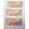 Image 2 : 7)  LOT OF 3 CANADIAN $2.00 BANKNOTES FROM 1974