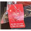 Image 2 : 16)  LOT OF 6 PACKAGES OF 2 GLITERRY HEARTS, ONE I