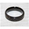 TUNGSTEN CARBIDE HAMMERED RING, BLACK BRUSHED