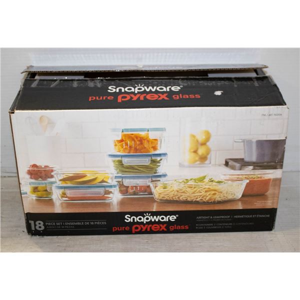 NEW SNAPWARE PURE PYREX 18-PIECE GLASS