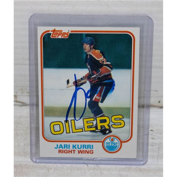 1981 JARI KURRI AUTOGRAPHED TOPPS ROOKIE CARD HOF