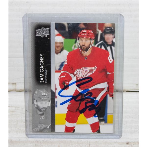 SAM GAGNER AUTOGRAPHED UD CARD DETROIT RED WINGS