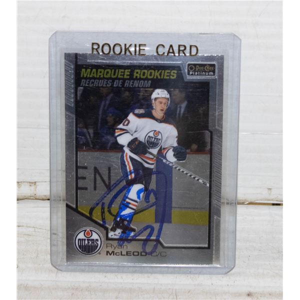 RYAN MCLEOD SIGNED ROOKIE CARD EDMONTON OILERS