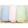 Image 1 : 3 HAND KNITTED BABY BLANKETS