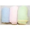 Image 1 : 3 HAND KNITTED BABY BLANKETS