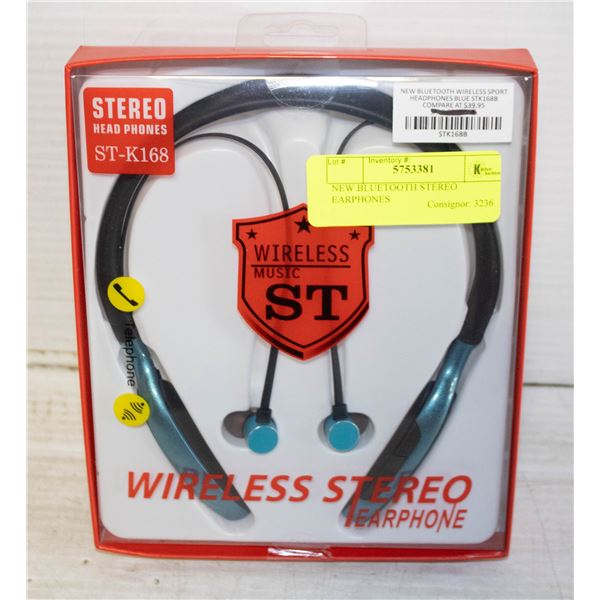 NEW BLUETOOTH STEREO EARPHONES
