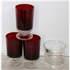 Image 1 : RUBY RED 1970'S WINE GOBLETS , MONT ROYAL CRYSTAL