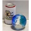 BUBBLED GLASS ORB, BLUE/CLEAR, APPROX. 4& quot;