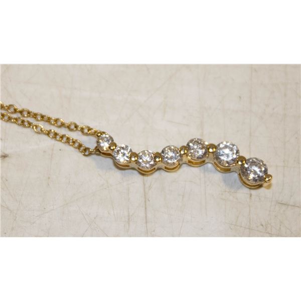 ESTATE 7 STONE SOLITAIRE DROP NECKLACE-ESTATE