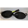 Image 1 : ESTATE CAST IRON WAFFLE, FRY PAN, & FRITTATTA